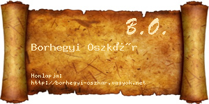 Borhegyi Oszkár névjegykártya